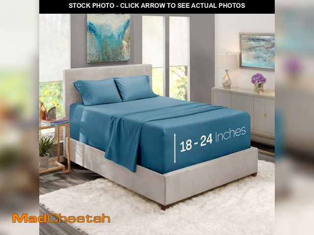 Lot 74-12310742 - Nestl Queen Size Sheet Set, 4 Piece Extra Deep Pocket (18-24 inches), Microfiber, Hotel Luxury, Soft...