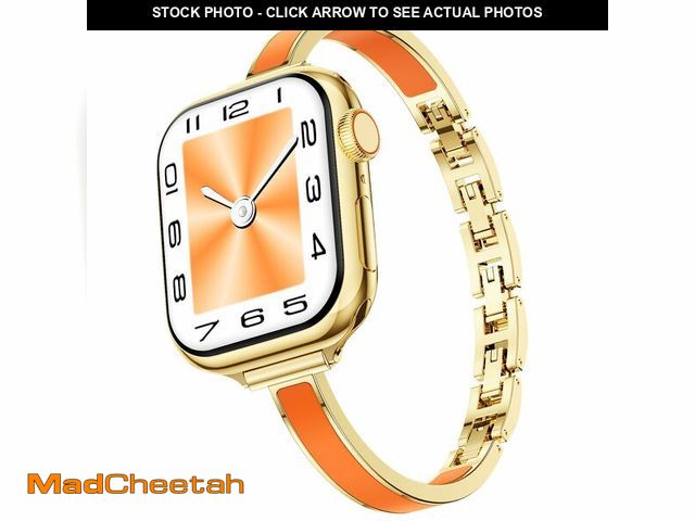 Lot 74-14150607 - Mosonio Slim Bracelet Bands for Apple Watch Women, Elegant Thin Metal Band with Embedded Silicone Ac...