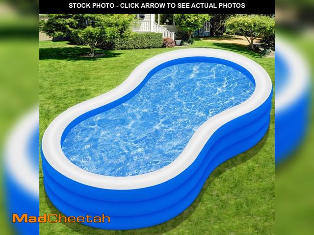 Lot 74-12216942 - Inflatable Swimming Pool for Adults - 145" X 74" X 22" Oversized Thickened Kiddie Pool, Large Blow U...