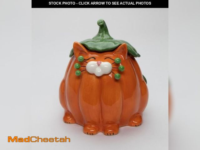 Lot 74-12113167 - Cosmos Gifts Fine Ceramic Whisker Pumpkin Cat Candy Treat Bowl, 7-1/4" H - UNUSED