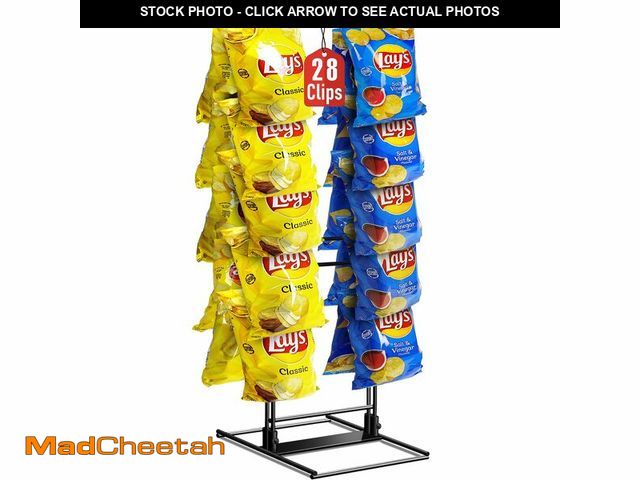 Lot 74-14301743 - ROSROSE Chip Rack Display Stand, Potato Chip Rack Bag Holder with 28 Clips, 2 Row Chip Display Stand...