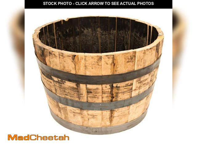 Lot 74-14258054 - (SOME DAMAGE) Unbranded 26 in. Dia x 17.5 in. H White Oak Wood Whiskey Barrel - USED