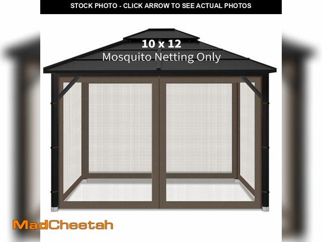 Lot 74-14059686 - Gazebo Replacement Mosquito Netting Outdoor Universal Gazebo Canopy 4-Panels Screen Sidewalls with Z...