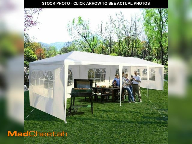 Lot 74-14343584 - Costway 10 ft. x 30 ft. White Canopy Heavy-Duty Gazebo Pavilion Event Party Wedding Outdoor Patio Te...