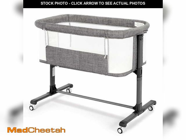 Lot 74-13044074 - AILEEKISS Baby Bassinet with Wheels, Height Adjustable Newborn Bedside Sleeper for Baby, Grey - UNUS...
