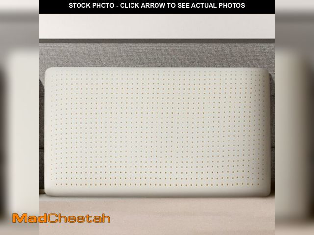 Lot 74-13720274 - Talalay 100% Natural Premium Latex Pillow, Queen Bed Pillow with Removable Cotton Cover, Helps Relie...