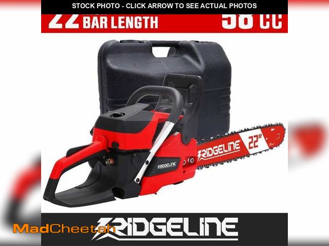 Lot 74-14390267 - RIDGELINE 22 in. 58 cc Gas Powered 2-Stroke Portable Chainsaw with Case - USED