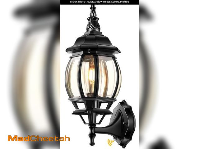 Lot 74-11558492 - VIANIS Outdoor Wall Lights, Dusk to Dawn Outdoor Garage Lights Wall Mount, Black Exterior Light Fixt...