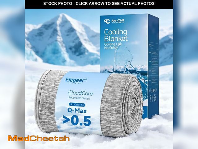 Lot 74-14333572 - Elegear Revolutionary Cooling Blanket Twin, Absorbs Heat to Keep Body Cool for Night Sweats, Arc-Chi...