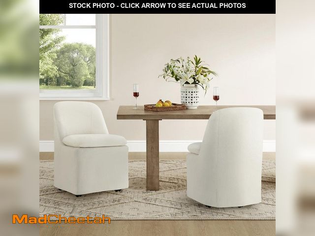 Lot 74-14613952 - Spruce &amp; Spring Ivan Linen Fabric Modern Dining Chair with Removable, Washable Slipcover, Hidden...