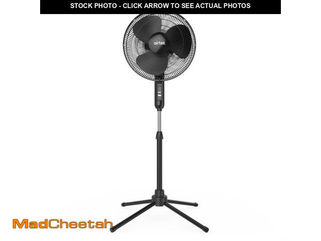Lot 74-12512731 - Airtek Oscillating Fan, Adjustable-Height Pedestal Fan with Wide Area Oscillation, 16â - UNUSED