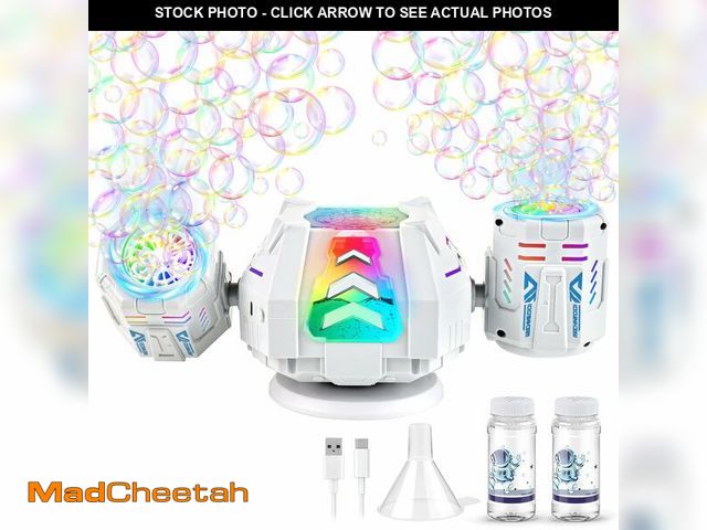 Lot 74-14145605 - Bubble Machine with Remote Control, 360ÃÂ° Auto Rotation 30000+ Big Bubbles Multicolor LED Lights, ...