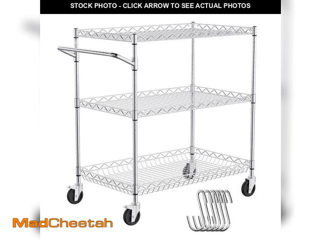 Lot 74-13059679 - vevor Kitchen Utility Cart 30 in. Wire Rolling Cart with Wheels Metal Storage Trolley NSF Listed Kit...