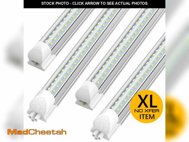 Lot 74-12568599 - *SEE DETAILS* SHOPLED 8FT 100W 15000LM 6000K Cool White High Output Linkable T8 Tube Fixtures, V-Sha...