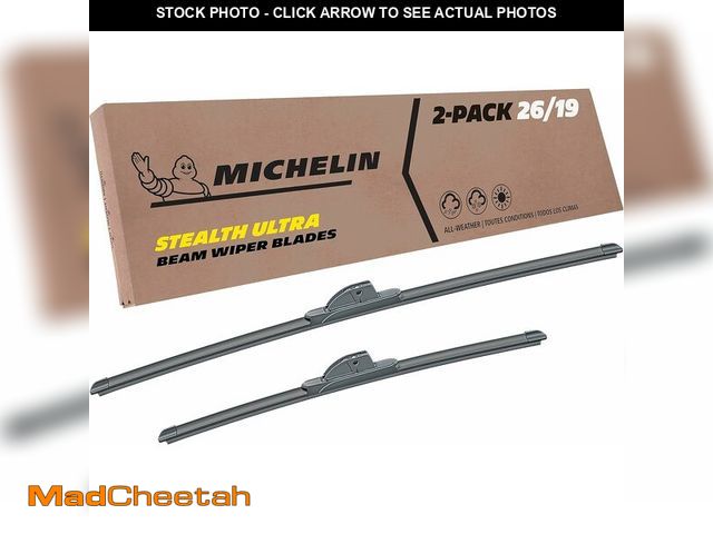 Lot 74-12695768 - (ATTACHMENTS BROKEN) Michelin 19-2619SUBA Stealth Ultra Twin Pack 26 &amp;19 inch Wiper Blade Fits S...