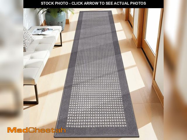 Lot 74-14268481 - Ileading Grey Runner Rugs for Hallway 2'x8' Non Slip Farmhouse Long Kitchen Floor Mats with Rubber B...