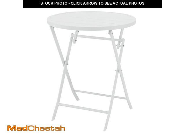 Lot 74-14275101 - StyleWell White Round Metal Folding Outdoor Bistro Table - UNUSED