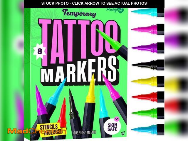 Lot 74-12330744 - Pretty Me Temporary Tattoos Markers - Henna Body Tattoo Kit for Girls &amp; Adults - Skin Pens for T...