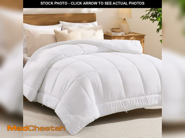 Lot 74-14295944 - CozyLux Oversized King Comforter Duvet Insert White, All Season Quilted Bed Comforter, Box Stitched ...