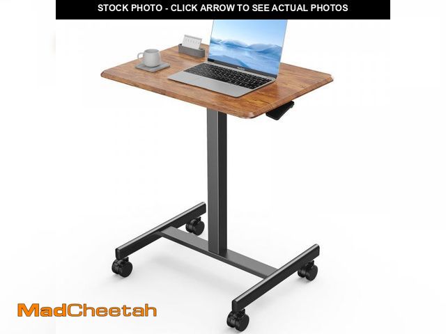 Lot 74-12144574 - CONCETTA Small Mobile Standing Desk, Portable Rolling Laptop Cart with Adjustable Height and Wheels,...