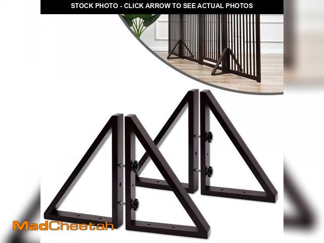 Lot 74-12315115 - WELLAND Triangle Support Feet Set of 2 for 360 Degree Configurable Gate Collection, Solid Pine Wood,...