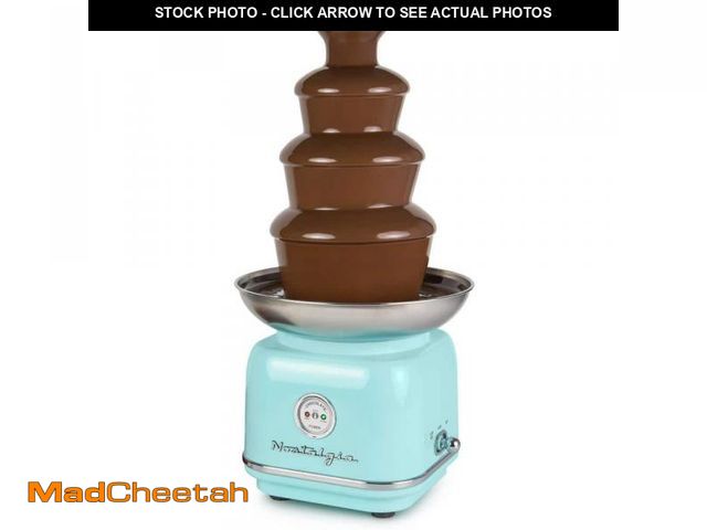 Lot 74-12424814 - *SEE DETAILS* Nostalgia Retro Series 4-Tier Aqua Chocolate Fondue Fountain *SEE DETAILS*  - USED