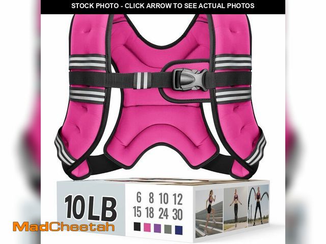 Lot 74-14304413 - Zeerun Weighted Vest, 6lb/8lb/10lb/12lb/15lb/18lb/20lb/24lb/30lb for Men Women, Reflective Stripe Ad...