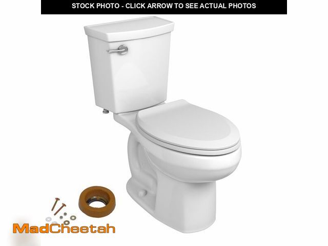 Lot 74-12657825 - American Standard 606AA001.020 H2Optimum Two-Piece Toilet with Toilet Seat and Wax Ring, Elongated F...