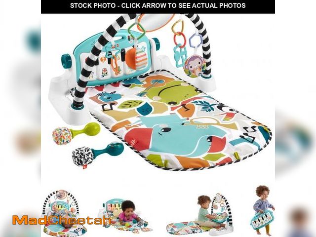 Lot 74-12136934 - Fisher-Price Baby Musical Toy Set Glow and Grow Kick &amp; Play Piano Gym Blue Playmat with 2 Rattle...