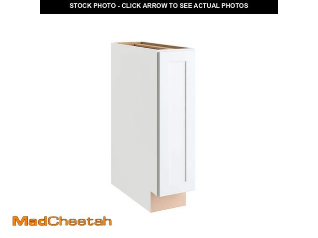 Lot 74-14606192 - Hampton Bay Courtland 9 in. W x 24 in. D x 34.5 in. H Assembled Shaker Base Kitchen Cabinet in Polar...