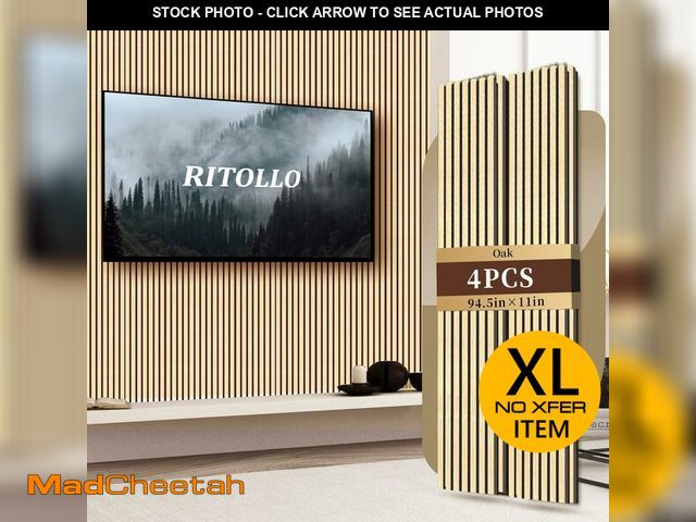 Lot 74-12894904 - Ritollo Wood Panels for Wall and Ceiling, Acoustic Wood Wall Panels for Interior Wall Decor, 3D Slat...