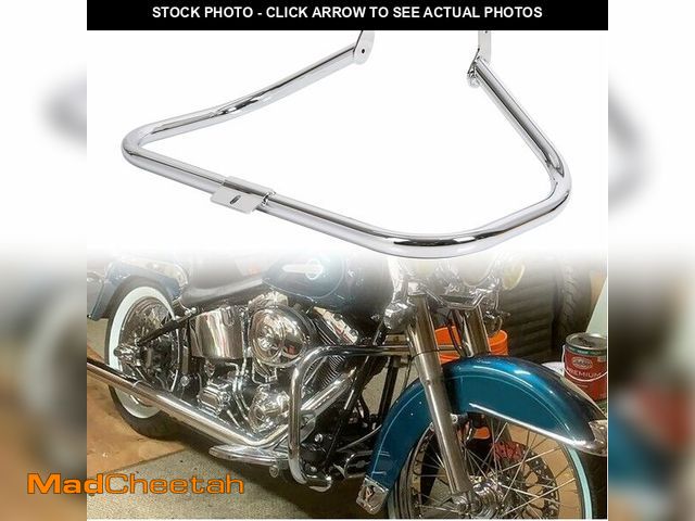 Lot 74-12365930 - ECOTRIC Chrome Engine Guard Highway Crash Bar Compatible with 2000-2017 Harley Heritage Softail Fat ...