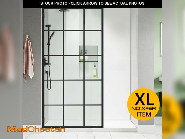 Lot 74-12662893 - Bathroom Shower Door 30.1" W x 78.75" H, Framed Fixed 5/16" (8mm) Thick Clear Tempered Glass Door Pa...