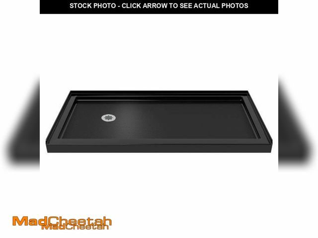 Lot 74-11730659 - DreamLine SlimLine 32 in. D x 60 in. W x 2 3/4 in. H Left Drain Single Threshold Shower Base in Blac...