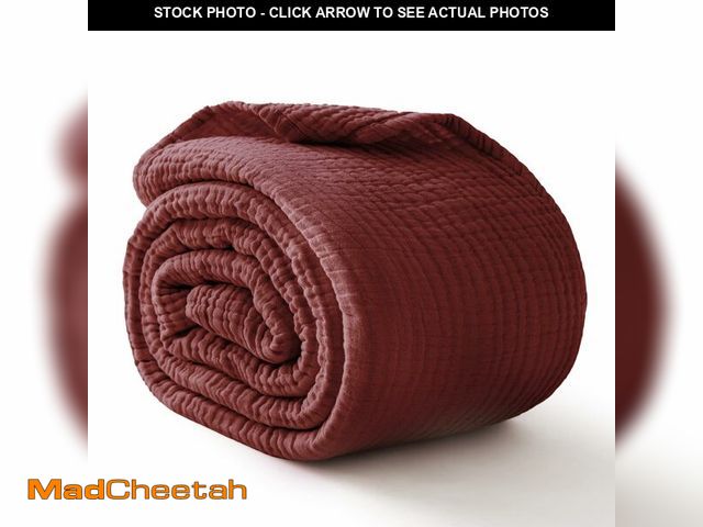 Lot 74-14293306 - 100% Cotton Muslin Blanket Large 50"x 70", 6 Layers Breathable and Lightweight Cotton Throw Blankets...