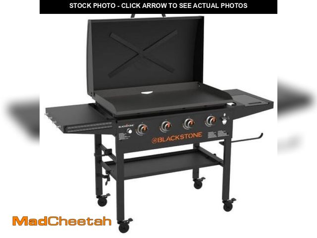 Lot 74-12403182 - (SMALL DENTS)Blackstone Original 4-Burner 36  Natural Gas Omnivore Outdoor Griddle with Hood and Fol...
