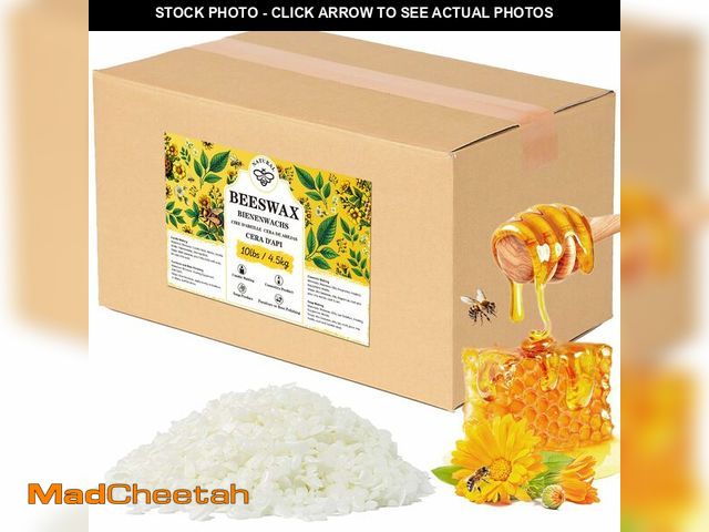 Lot 74-14295000 - Beeswax pellets 10LB, VEGISHINE Pure and Natural White Beeswax for Candle Making, DIY Skin Care, Lip...