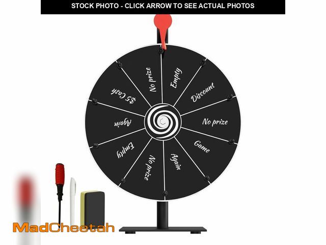 Lot 74-13623869 - Dialorys Prize Wheel 12 Inch with Stand - Spinning Wheel Game with Dry-Erase Marker and Eraser, Port...