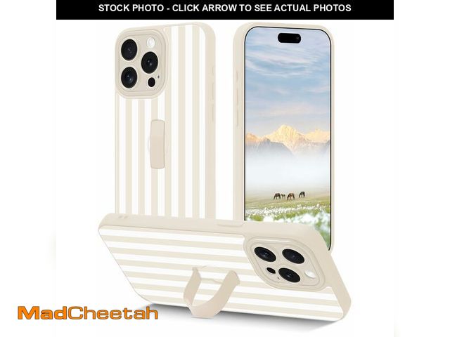Lot 74-14144363 - Aitipy Striped Phone Case Compatible with iPhone 16, with Finger Hand Strap Kickstand Shockproof Ful...