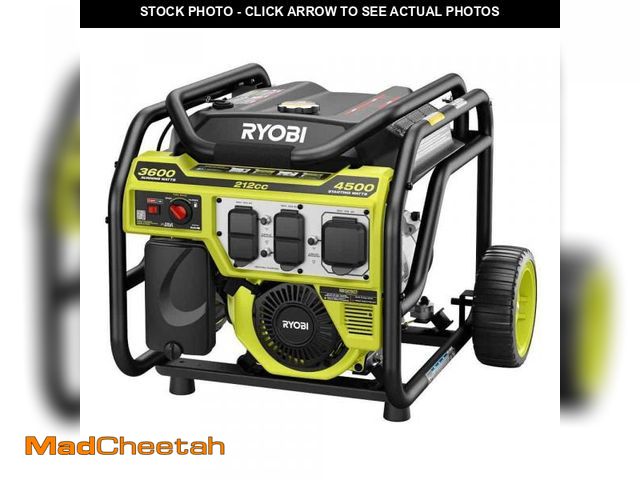 Lot 74-12425587 - RYOBI 3600-Watt Recoil Start Gasoline Powered Portable Generator with CO Shutdown Sensor - USED