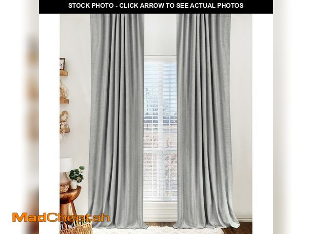 Lot 74-14428655 - Linen Textured Total Blackout Curtains for Bedroom 108 Inches Long, Grey - USED