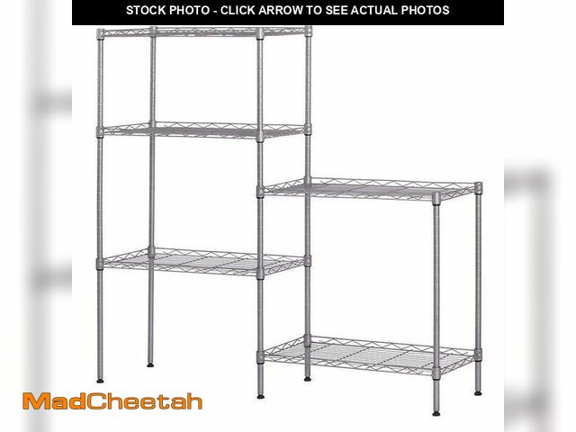 Lot 74-12850214 - Ktaxon 60"x22"x12" Heavy Duty 5-Tier Wire Shelving Rack Adjustable Shelf Storage Silver - UNUSED