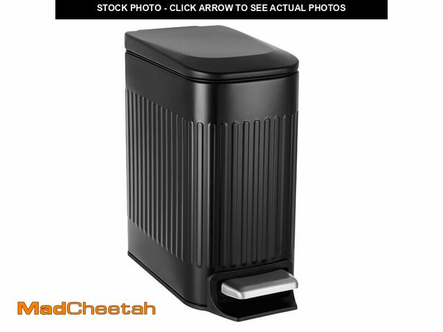 Lot 74-14481880 - TrashAid Small Black Bathroom Trash Can with Lid Soft Close &amp; Pedal, 1.6Gal - UNUSED