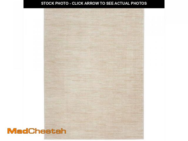 Lot 74-12409432 - Nourison Essentials 4 ft. x 6 ft. Ivory Beige  Solid Contemporary Indoor/Outdoor Patio Area Rug - UN...