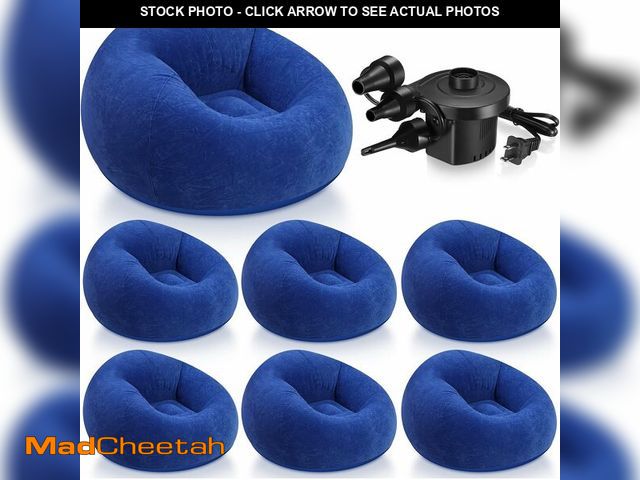 Lot 74-14348999 - Realspring 5 Pcs Inflatable Bean Bag Chairs for Adults with Electric Air Pump, Blow up Couch Folding...