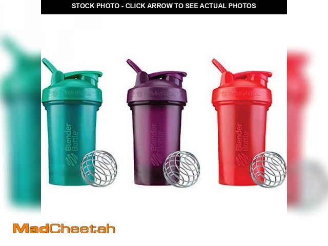 Lot 74-12324228 - (RED SHAKER LID IS CRACKED) BlenderBottle Classic V2 Shaker Bottle Perfect for Protein Shakes and Pr...