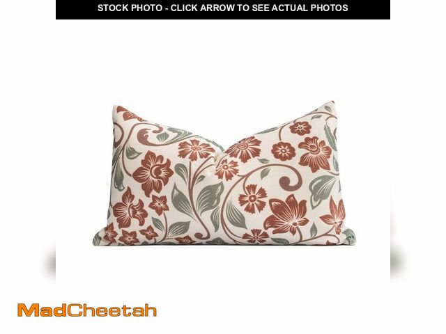 Lot 74-14207666 - Crumbs Home Modern Farmhouse Fall Linen Indoor Outdoor Lumbar Pillow Cover Only, 12"x20" Water Repel...