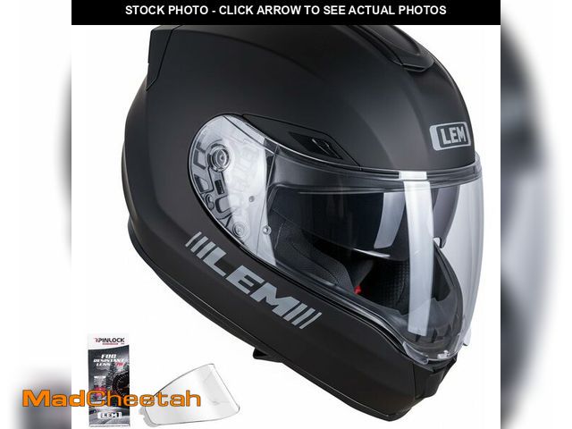 Lot 74-13836051 - LEM Motorcycle Helmets Full Face, Helmets for Men DOT Certified, PINLOCK &amp; DVS Dual Vision, Moto...