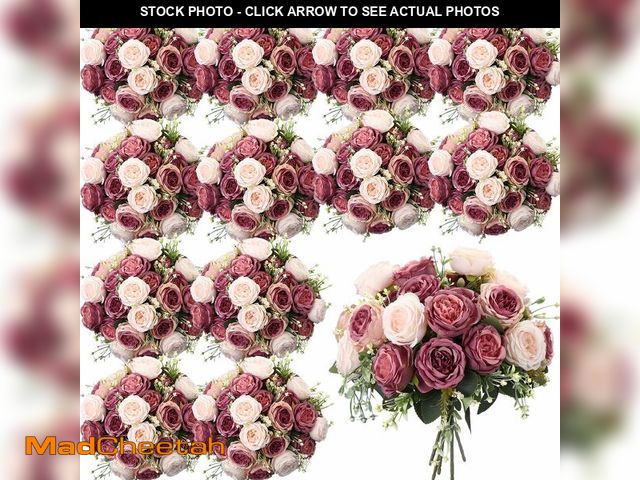 Lot 74-14476087 - Geosar 16 Bundles Artificial Peonies Flowers, Dusty Pink, Dusty Rose - UNUSED