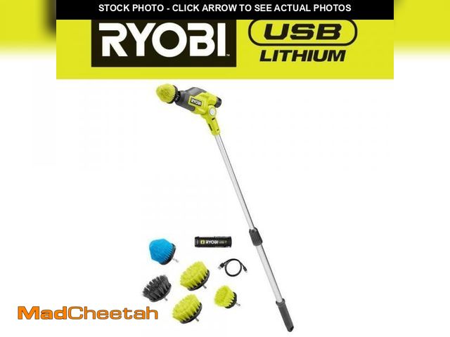 Lot 74-12410074 - (MISSING ACCESSORIES) USB Lithium Telescoping Power Scrubber Kit with 2Ah Battery, Charging Cable, a...